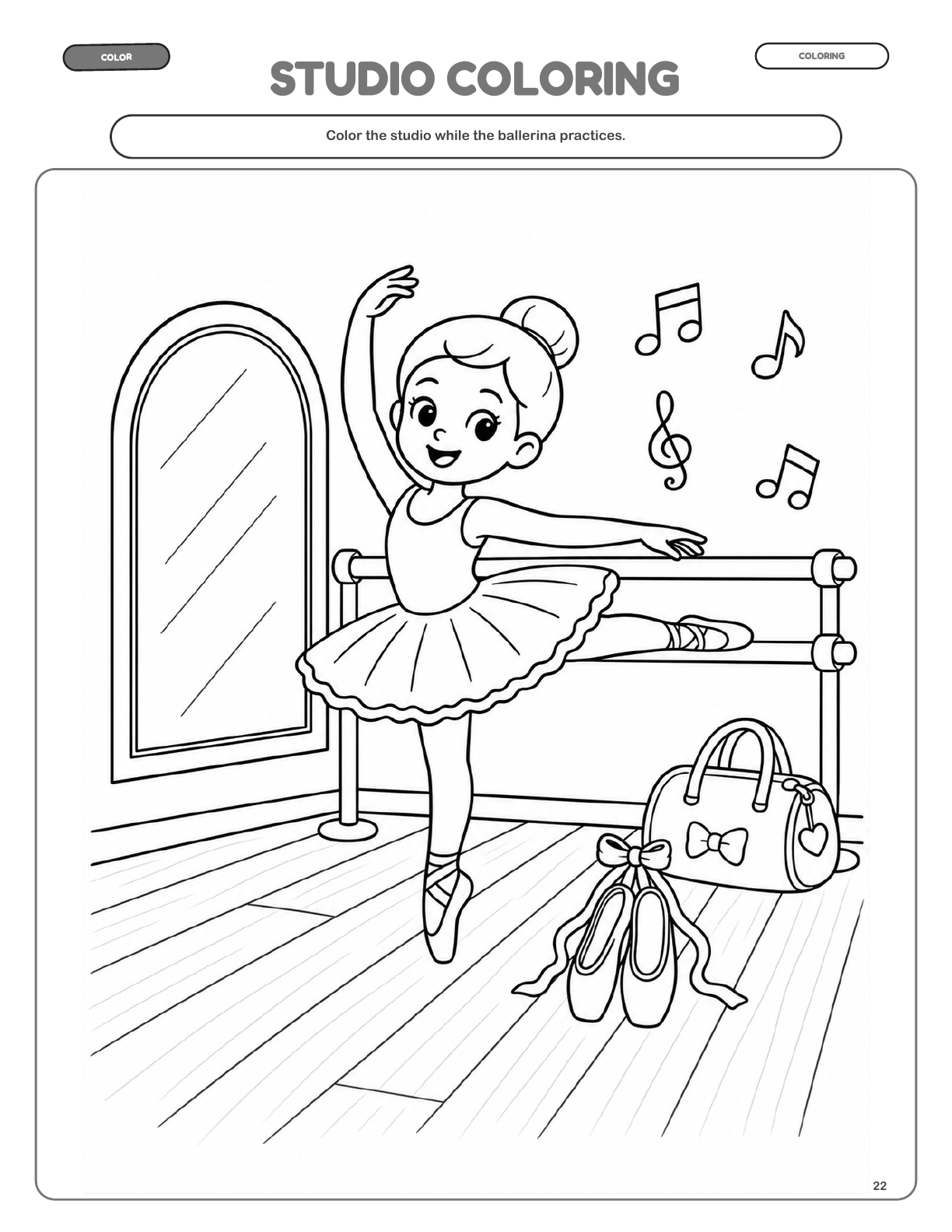 Studio Coloring — actual activity page